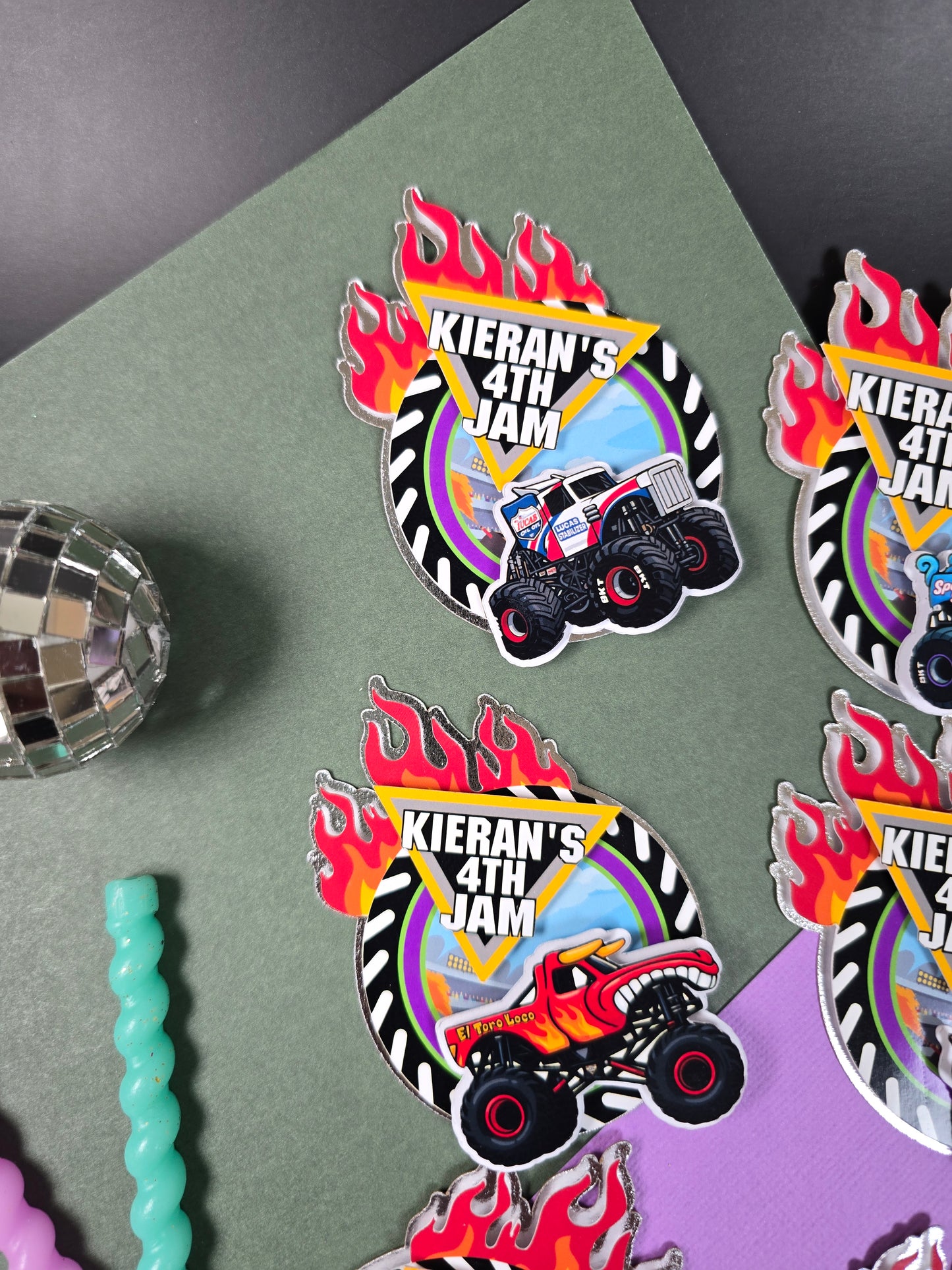 Monster Jam Cupcake Topper, Monster Jam cupcake decor, Monster Jam birthday theme