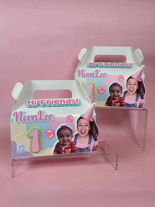 Ms Rachel Gable boxes, Ms Rachel party favors