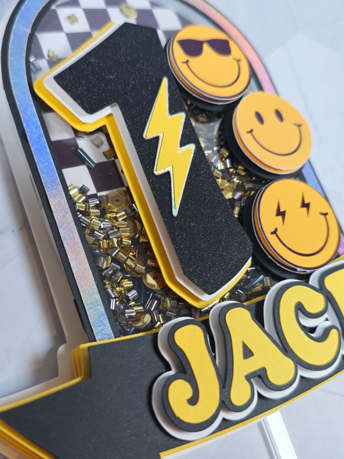 One Happy Dude Cake topper Shaker, One happy Dude birthday decorations, First Birthday Cake topper