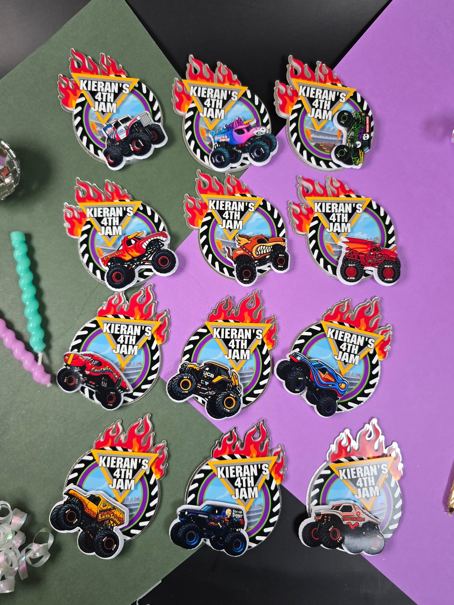 Monster Jam Cupcake Topper, Monster Jam cupcake decor, Monster Jam birthday theme