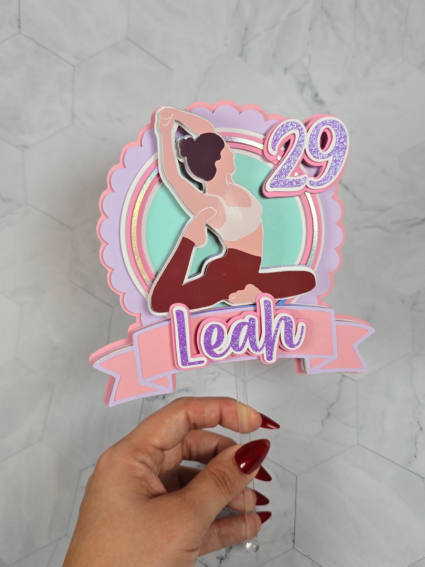 Yoga Cake topper, Yogui birthday party theme, yoga lover cake decor