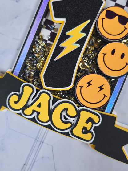 One Happy Dude Cake topper Shaker, One happy Dude birthday decorations, First Birthday Cake topper