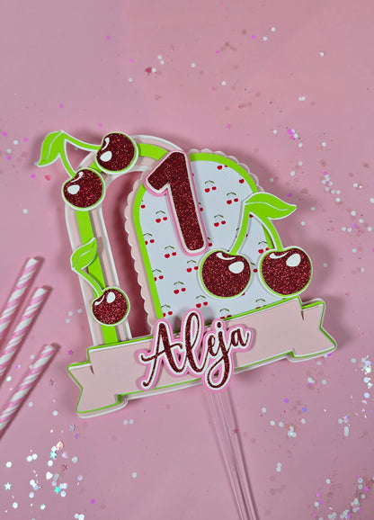 Cherry on top Cake topper Cherry first birthday cake topper