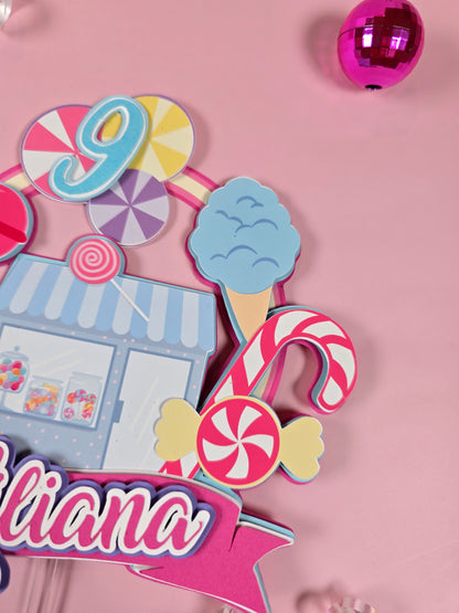 Candy land Cake topper, Candy and icecream theme party, Candyland party
