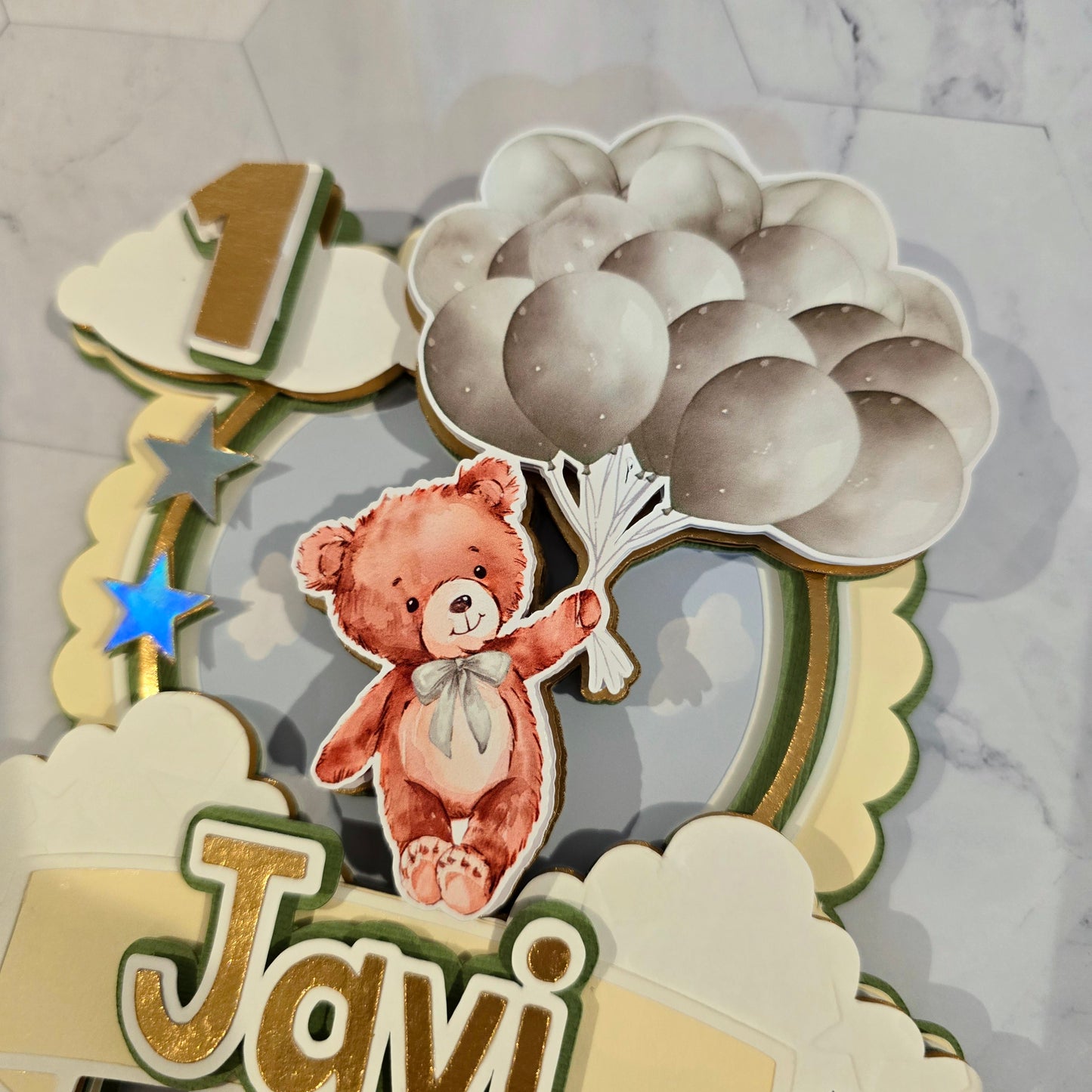 Teddy Bear Cake topper, Teddy Bear birthday party