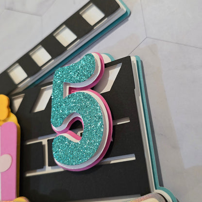 Movie theme Cake topper, Movie party Cake topper, Movie night cake topper