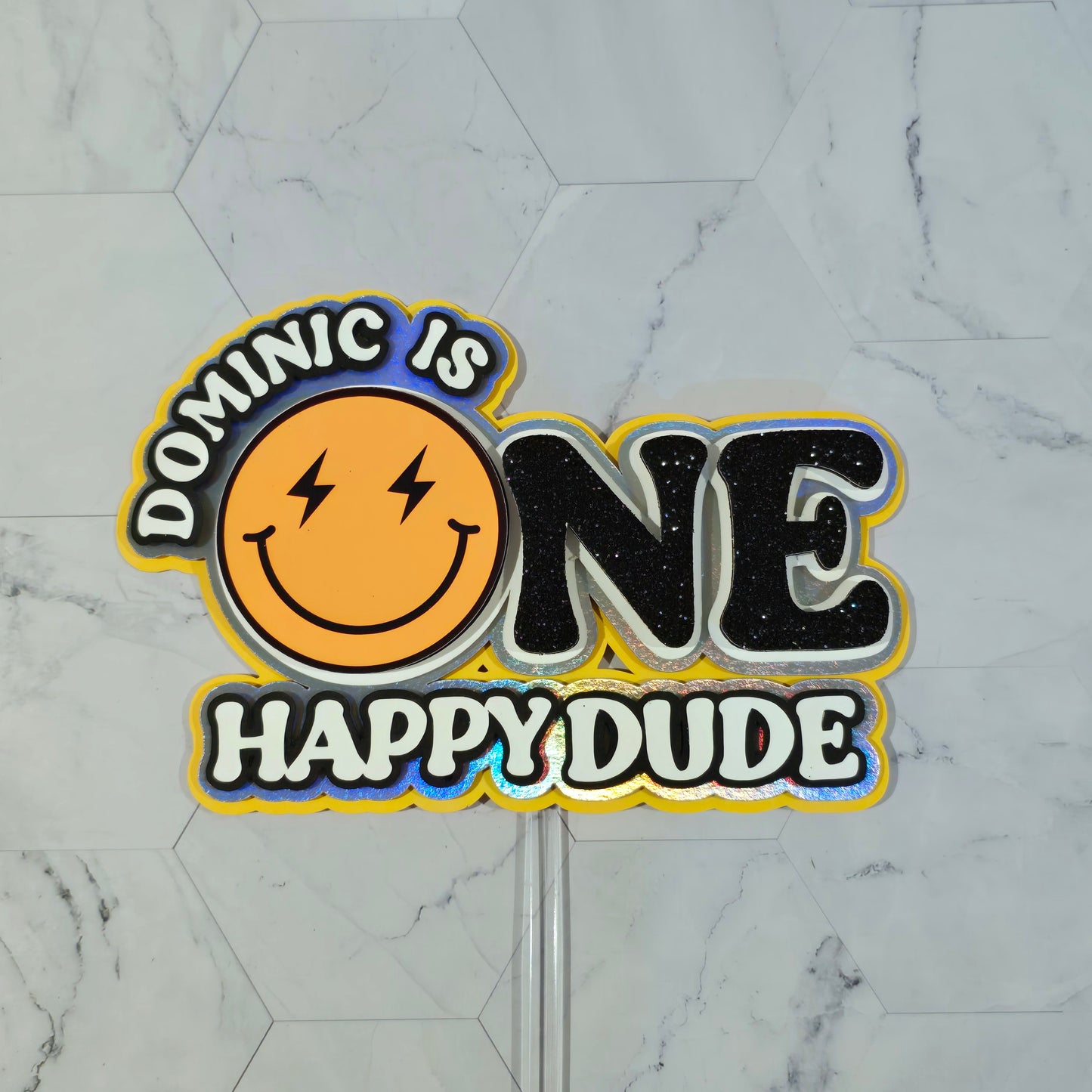 One Happy Dude Cake topper, One happy Dude birthday decorations, First Birthday Cake topper