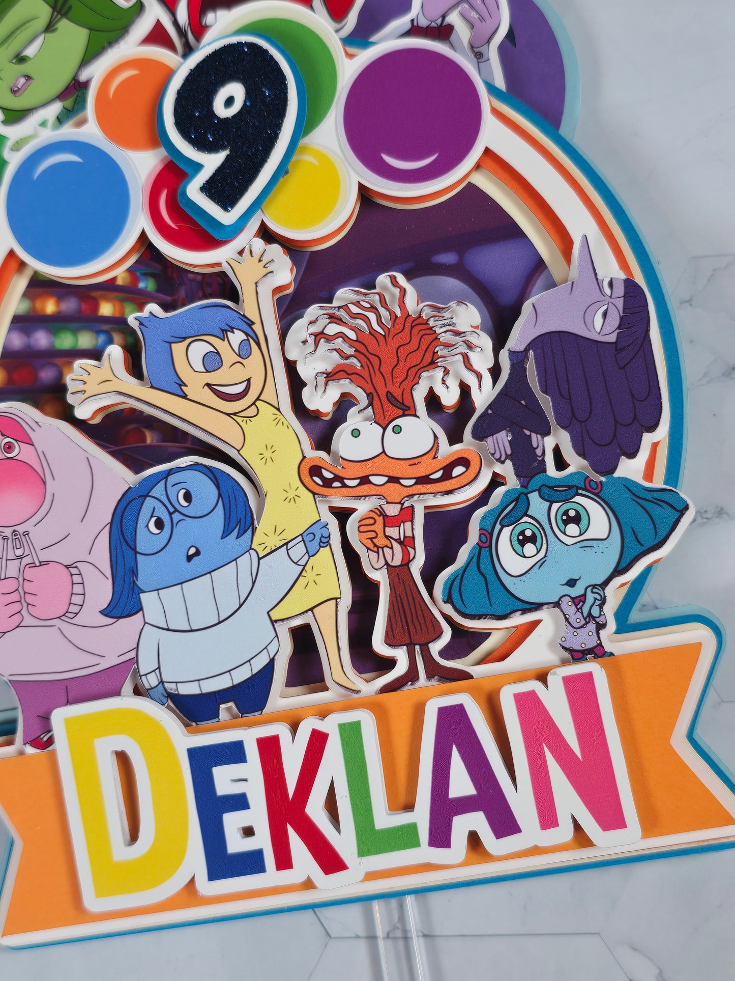 Inside Out  Cake topper, Inside Out birthday party theme, Inside Out cake decor