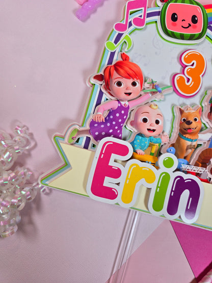 Cocomelon Cake topper, Cocomelon Cake topper, Cocomelon cake topper, Cocomelon birthday