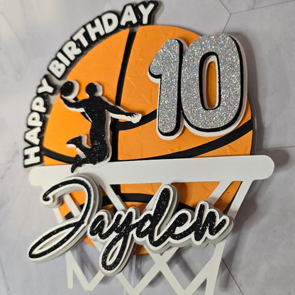 Basketball Cake Topper, Basketball cake decoration, Sport cake topper