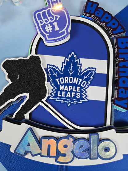 Maple Leaf Toronto Cake topper, Hockey party theme, Hockey cake topper