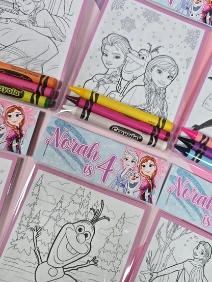 Frozen Coloring books, Frozen party favors, Frozen birthday