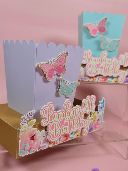 Butterflies Box popcorn Butterflies garden party favors Florar butterfly garden party theme movie night box for birthday theme Butterfly