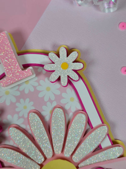 Daisy Cake topper, Flower cake topper, one daisy cake topper