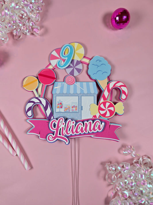 Candy land Cake topper, Candy and icecream theme party, Candyland party