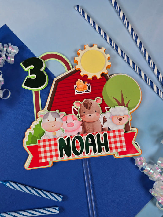 Farm Animals Cake topper, Farm animals birthday decoration, Farm Animals party