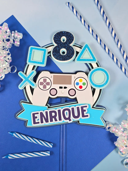 Gamer Cake topper Video games birthday Gamer party theme
