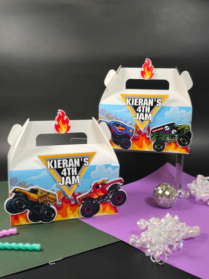 Monster Jam Gable boxes, Monster Jam party favors , Monster Jam birthday theme
