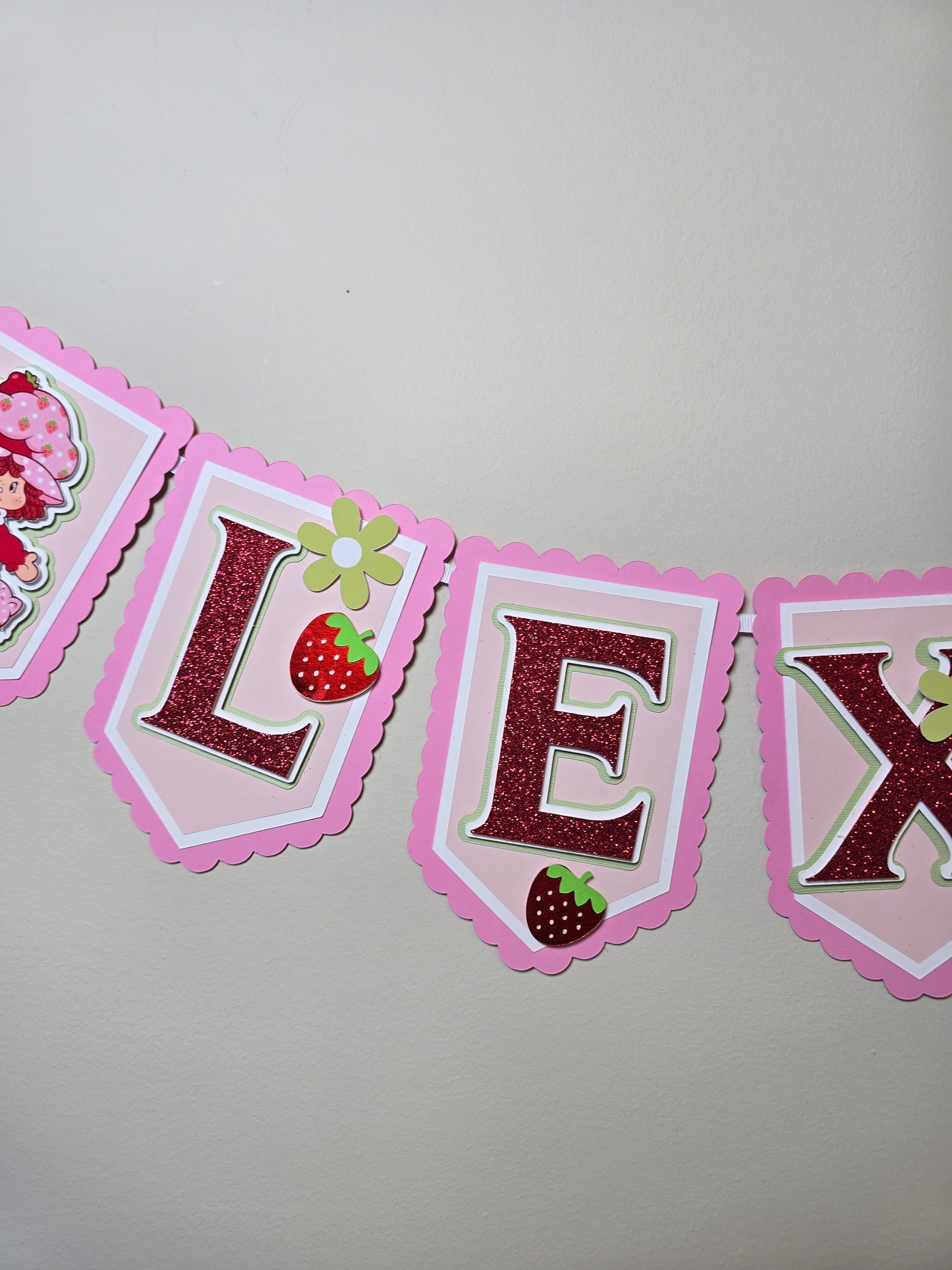 Strawberry shortcake banner, Strawberry shortcake theme banner, Strawberry shortcake party decoration