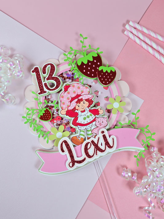 Strawberry shortcake Cake topper,  Strawberry shortcake birthday