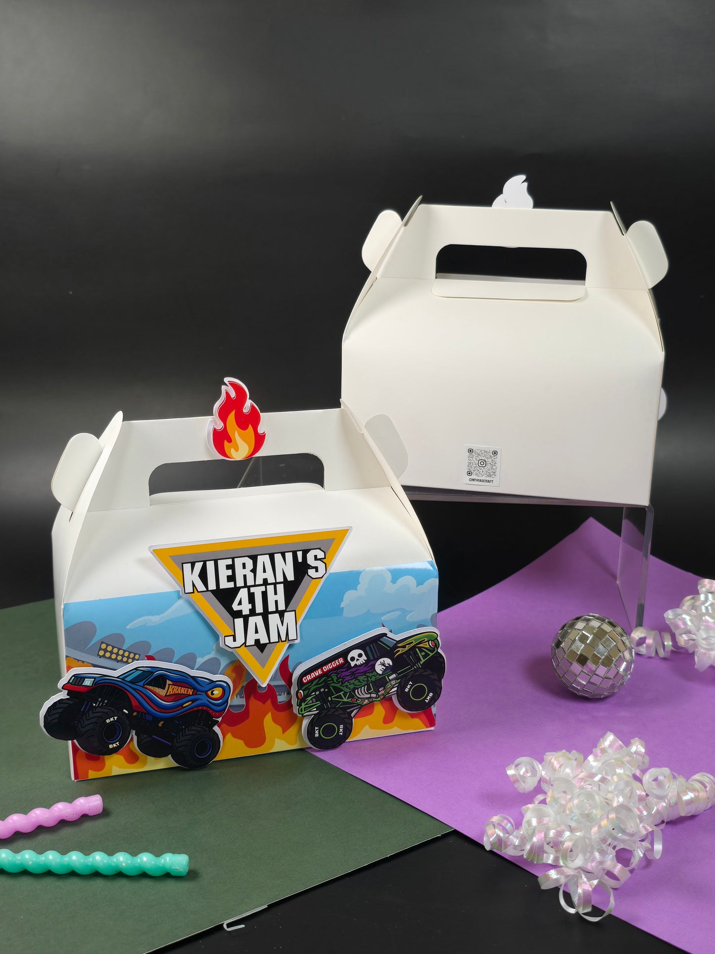 Monster Jam Gable boxes, Monster Jam party favors , Monster Jam birthday theme