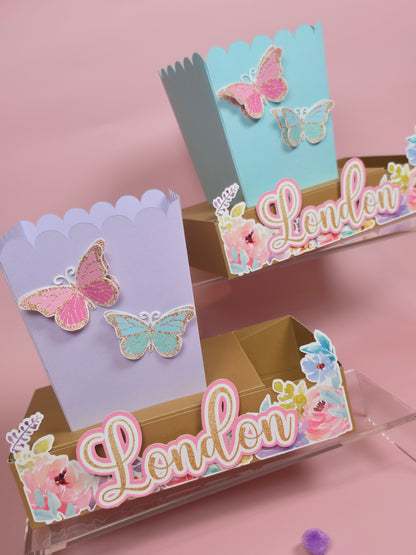 Butterflies Box popcorn Butterflies garden party favors Florar butterfly garden party theme movie night box for birthday theme Butterfly