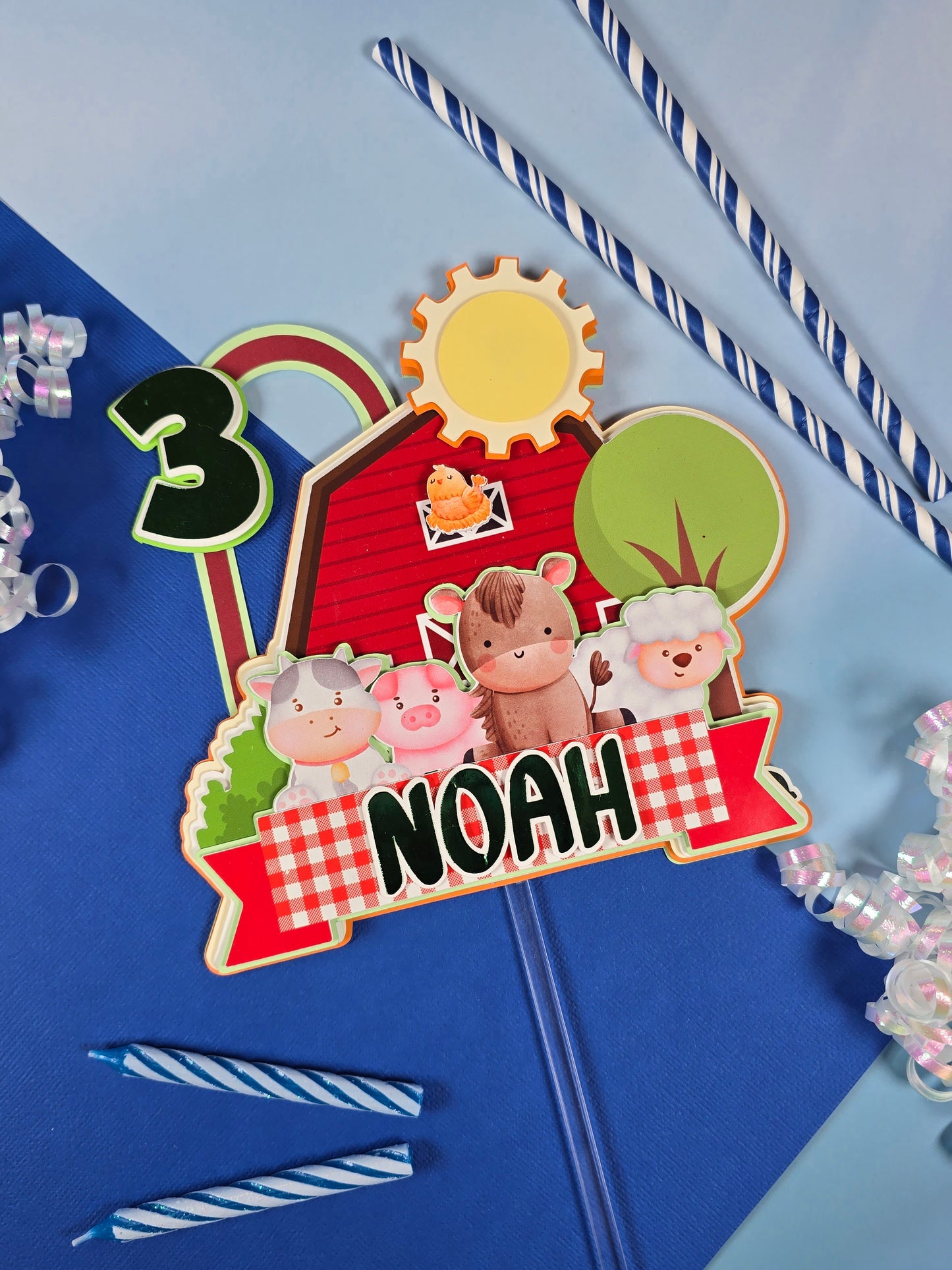 Farm Animals Cake topper, Farm animals birthday decoration, Farm Animals party