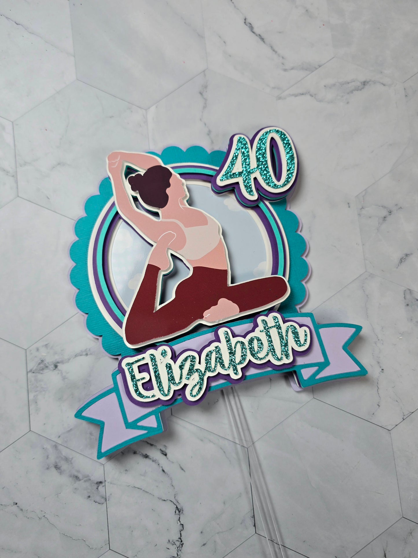 Yoga Cake topper, Yogui birthday party theme, yoga lover cake decor