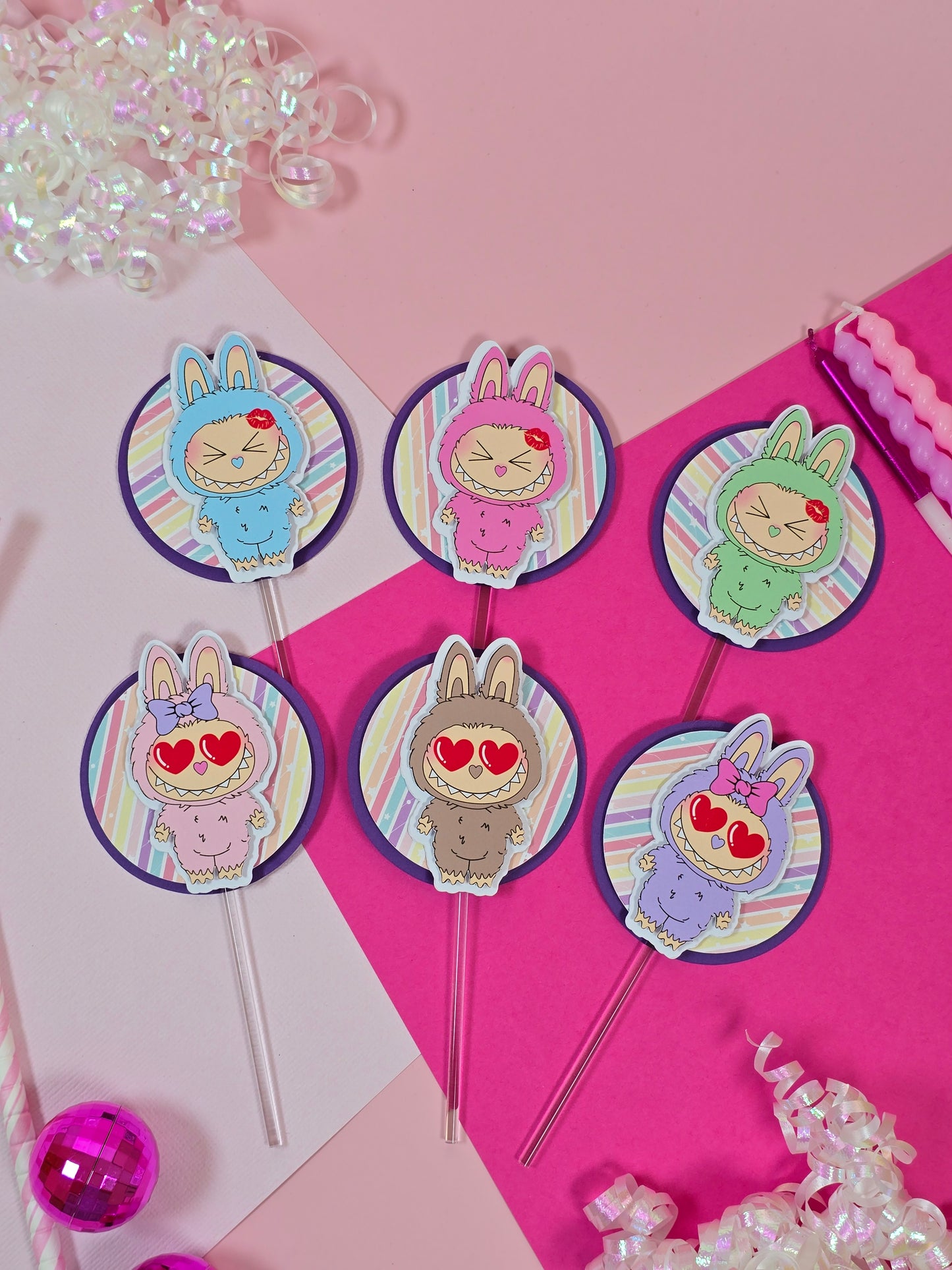 Labubu Cupcake Topper, Labubu cupcake decor, Labububirthday