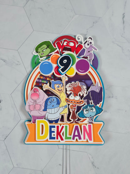 Inside Out  Cake topper, Inside Out birthday party theme, Inside Out cake decor