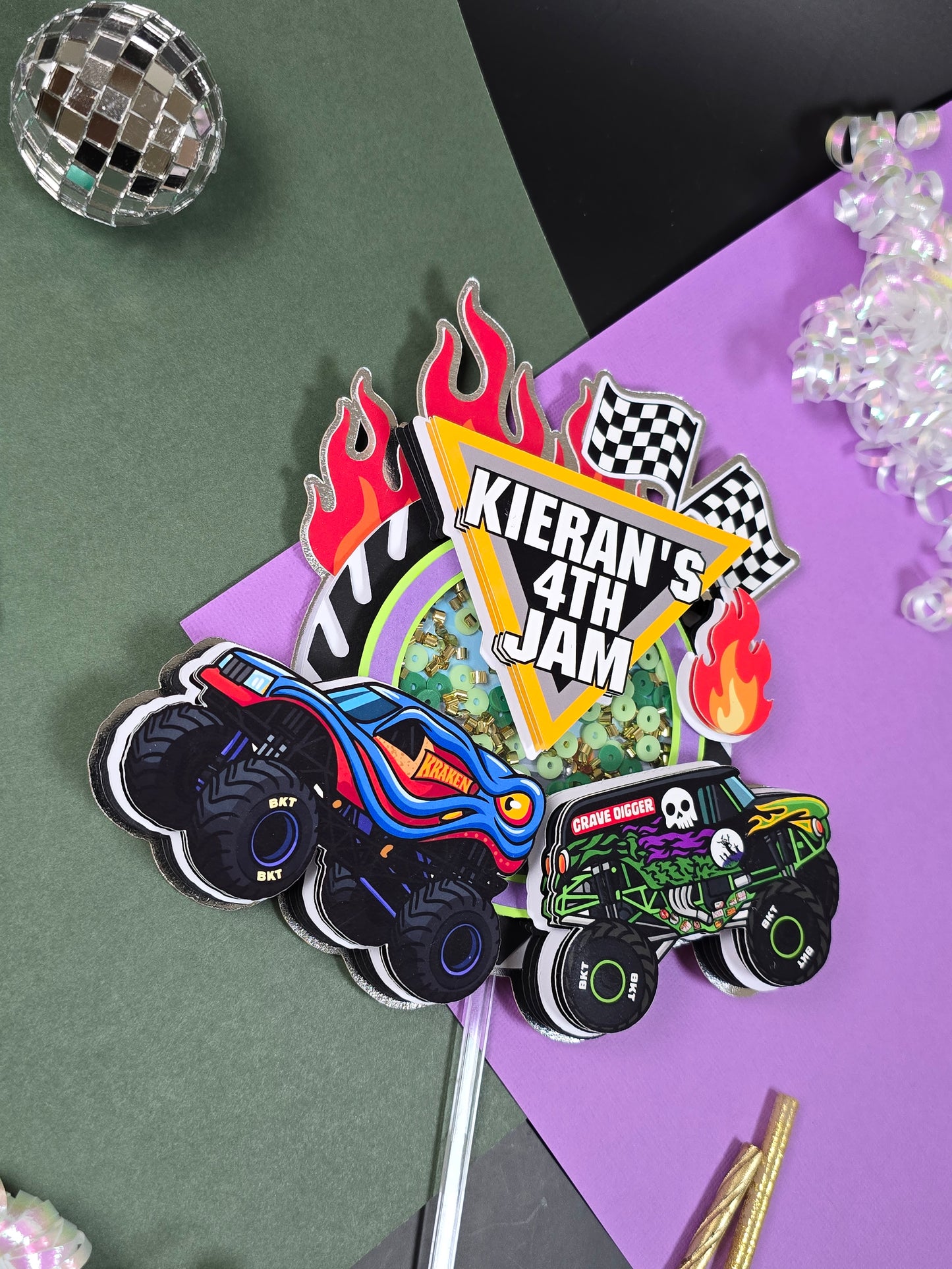 Monster Jam Cake topper,  Monster Jam birthday, Monster jam decoration