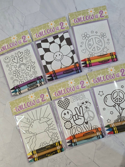 Two groovy coloring books, groovy coloring books, happy faces coloring books