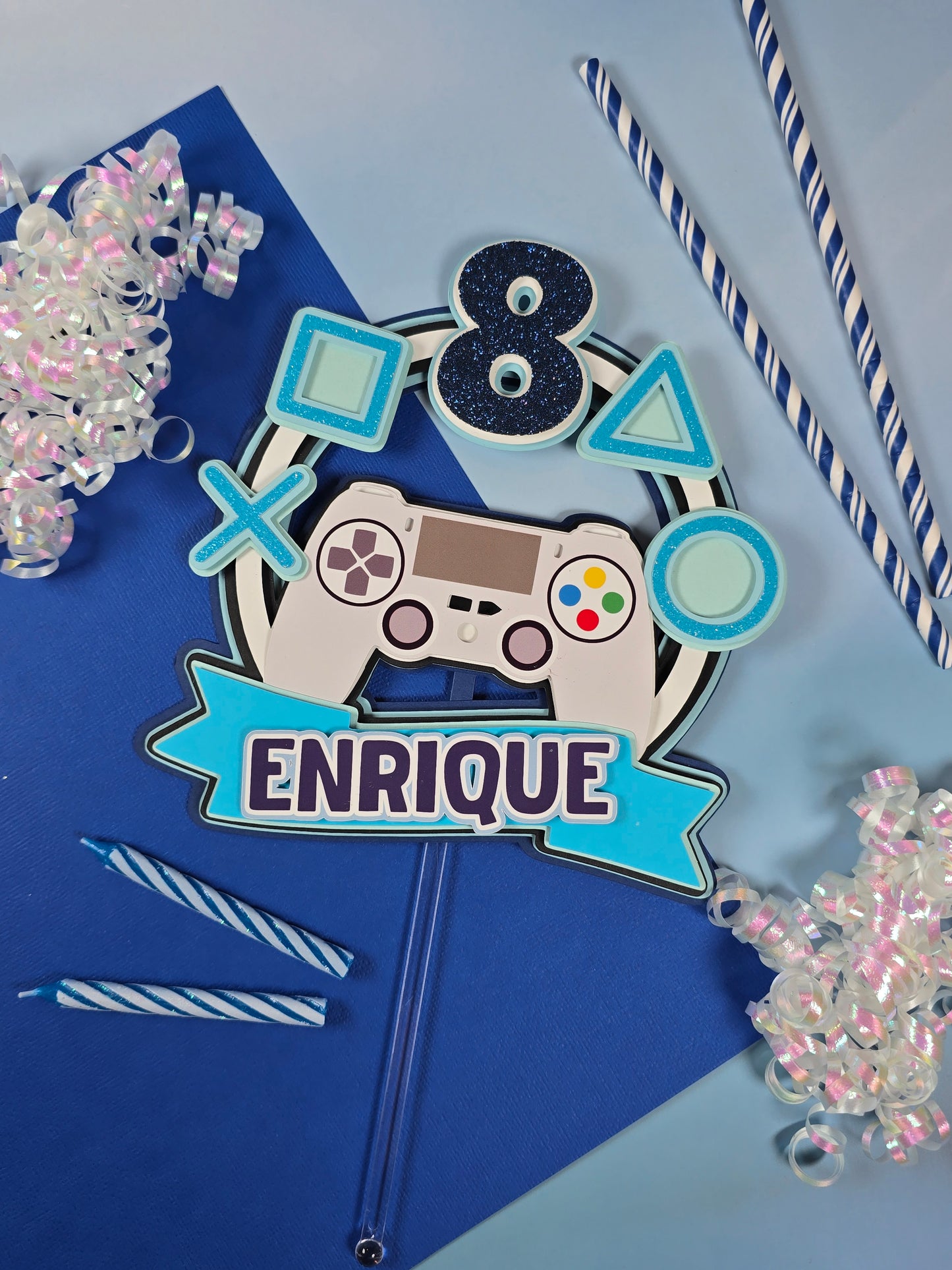 Gamer Cake topper Video games birthday Gamer party theme