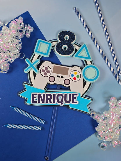 Gamer Cake topper Video games birthday Gamer party theme
