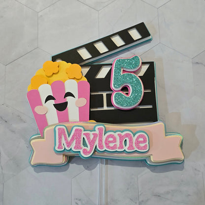 Movie theme Cake topper, Movie party Cake topper, Movie night cake topper