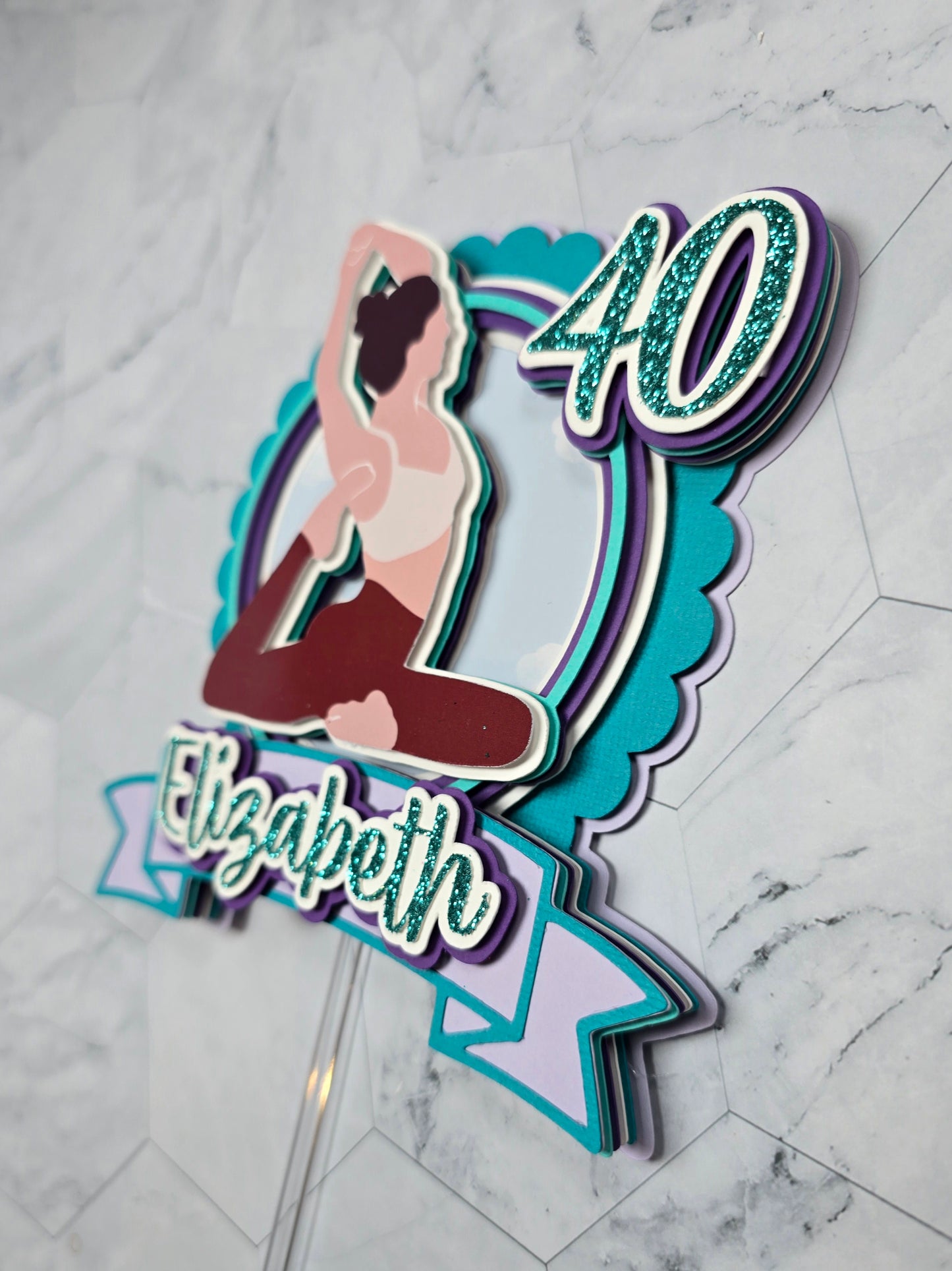 Yoga Cake topper, Yogui birthday party theme, yoga lover cake decor