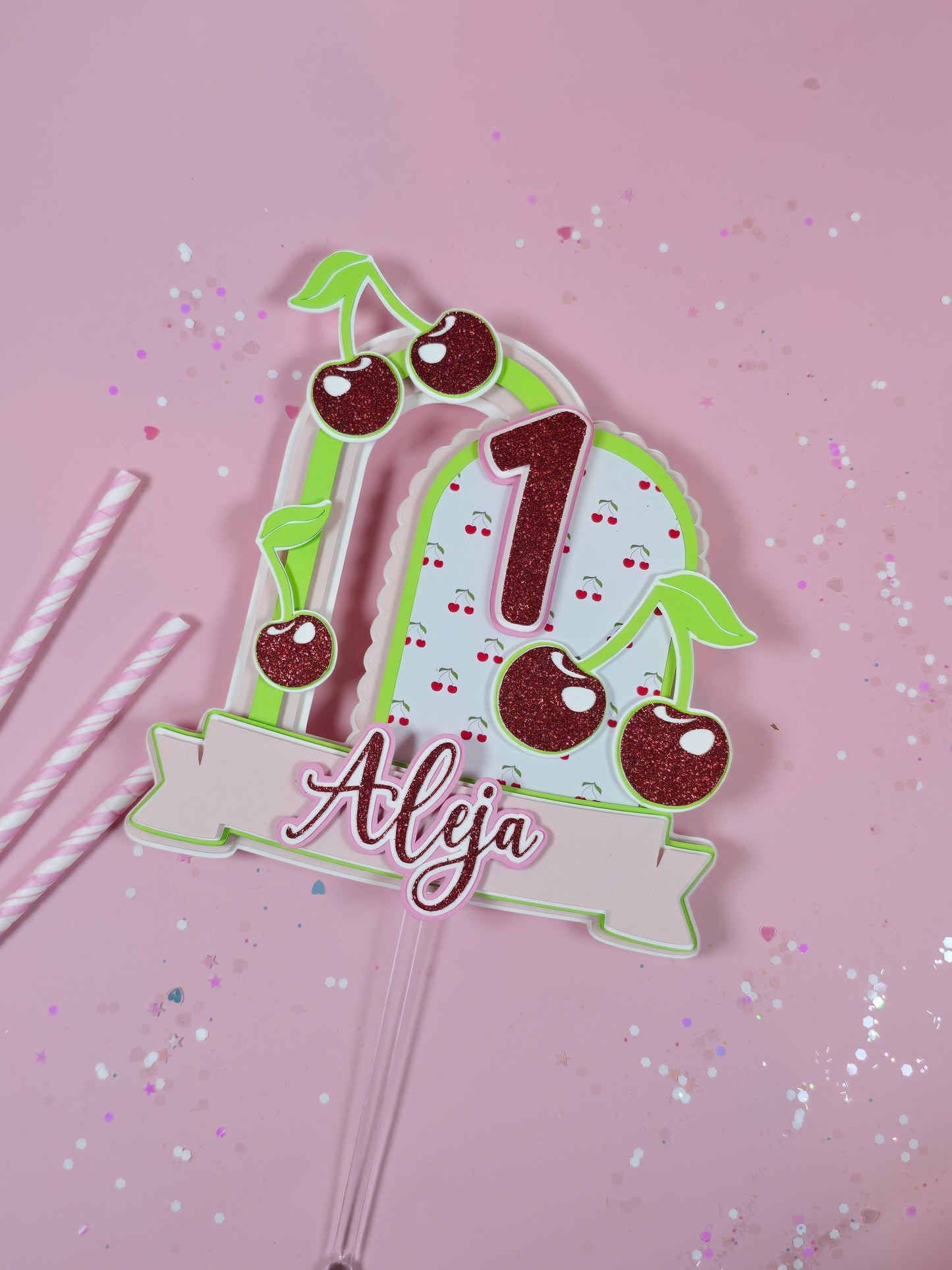 Cherry on top Cake topper Cherry first birthday cake topper