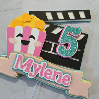 Movie theme Cake topper, Movie party Cake topper, Movie night cake topper