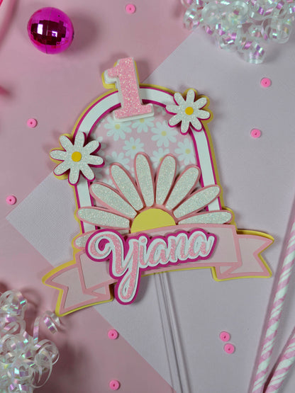 Daisy Cake topper, Flower cake topper, one daisy cake topper