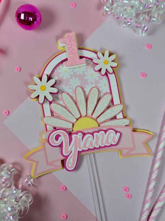 Daisy Cake topper, Flower cake topper, one daisy cake topper