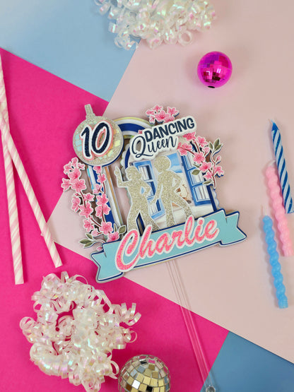 Mamma mia inspiredcake topper, Dancing queen Cake topper, Greek cake topper