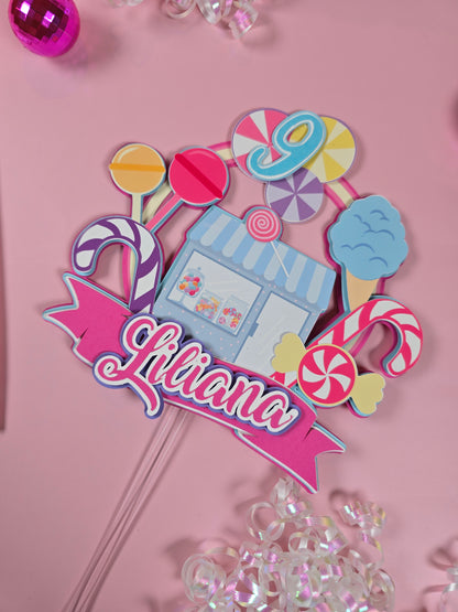 Candy land Cake topper, Candy and icecream theme party, Candyland party