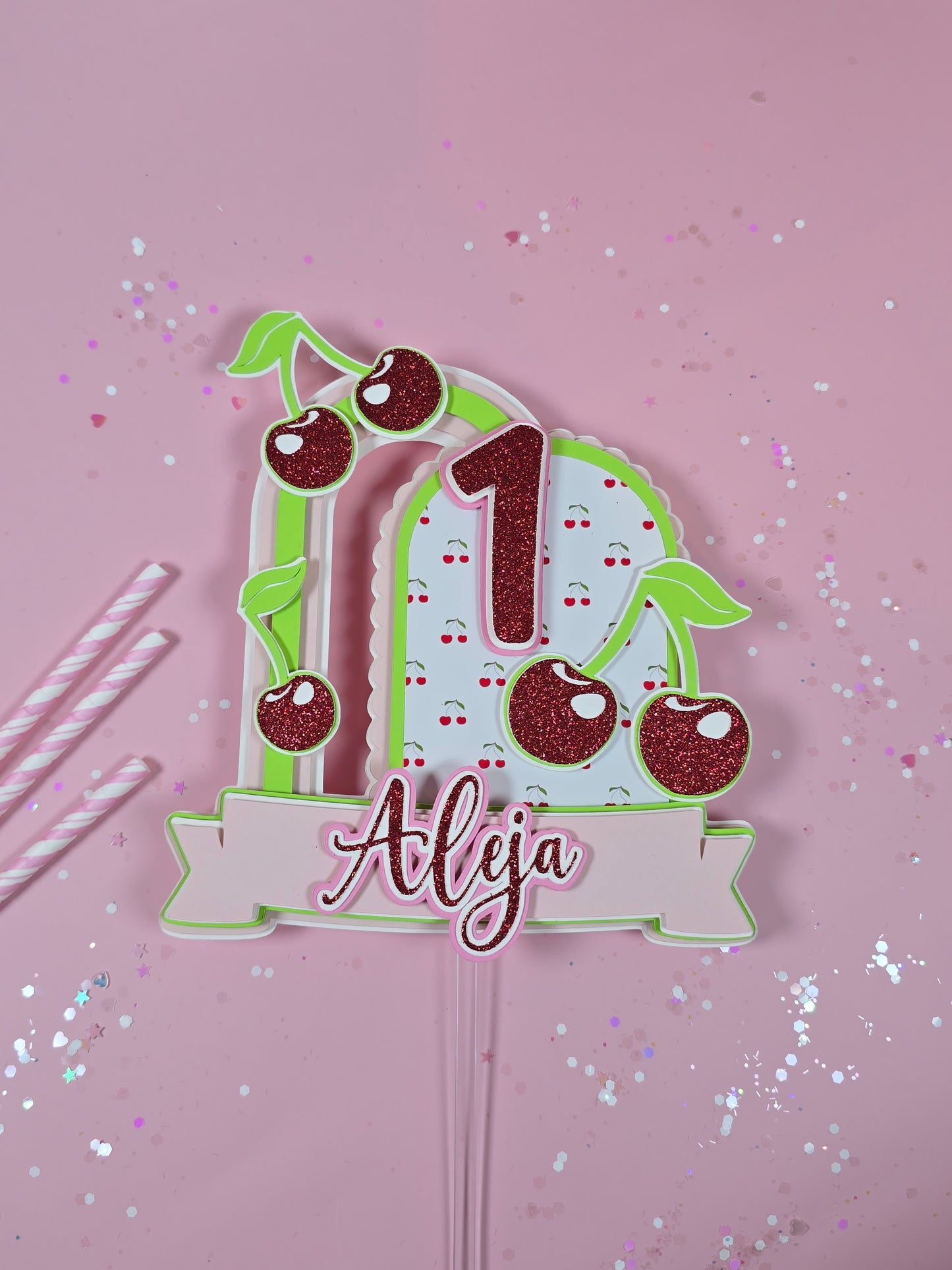 Cherry on top Cake topper Cherry first birthday cake topper