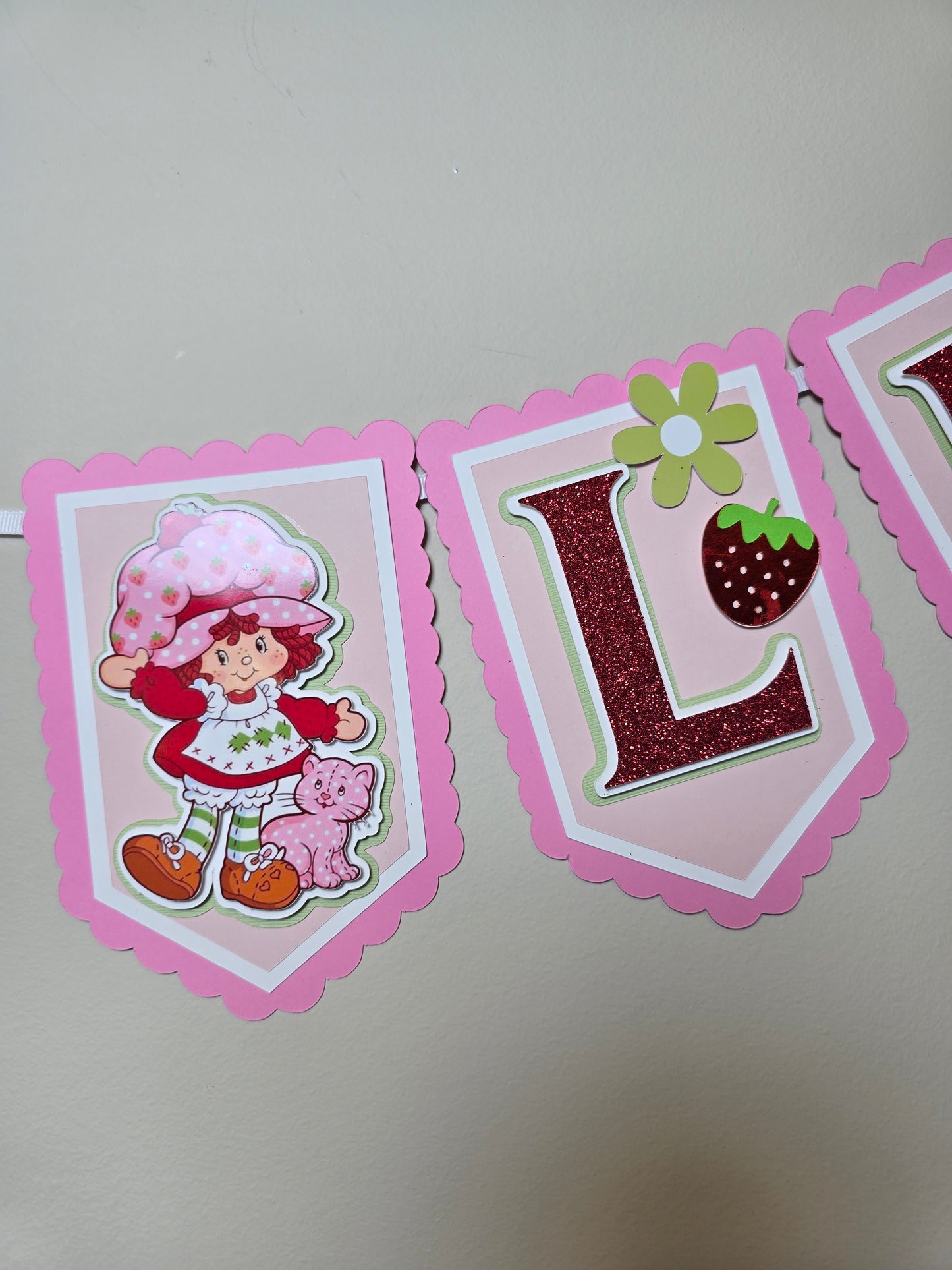 Strawberry shortcake banner, Strawberry shortcake theme banner, Strawberry shortcake party decoration