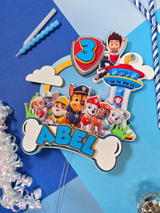 Paw Patrol Cake topper, Paw Patrol theme party, Paw patrol party