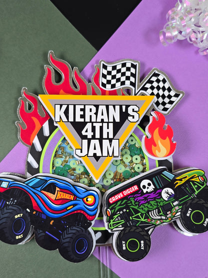 Monster Jam Cake topper,  Monster Jam birthday, Monster jam decoration