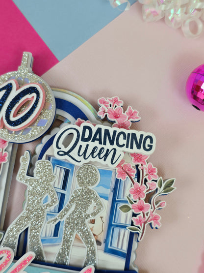 Mamma mia inspiredcake topper, Dancing queen Cake topper, Greek cake topper