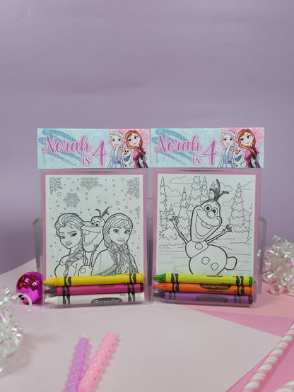 Frozen Coloring books, Frozen party favors, Frozen birthday