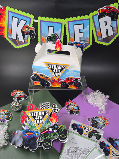 Monster Jam Gable boxes, Monster Jam party favors , Monster Jam birthday theme