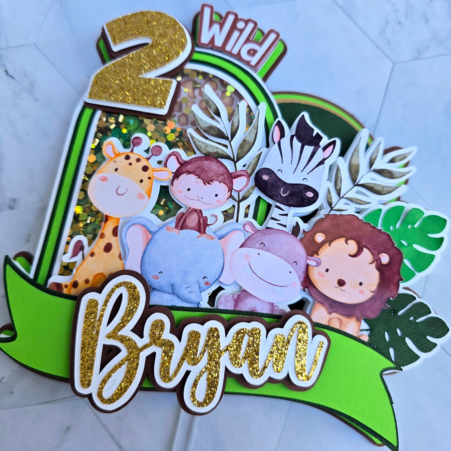Two wild Cake topper, Safari Cake topper, Animals cake topper
